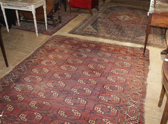 Persian blue ground carpet & 1 other